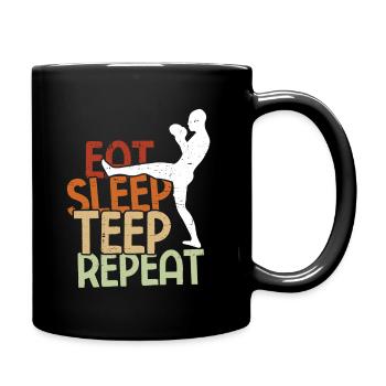 Thaiboxen Muay Thai - Tasse einfarbig - Schwarz - Rechts