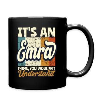 Nom Emra Cadeau Prénom Personnalisé - Mug uni - noir - Droite