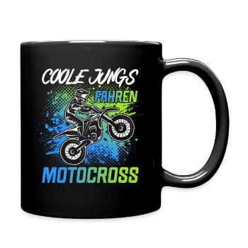 Echte Jungs fahren Motocross Bike Jungen Motorrad - Tasse einfarbig - Schwarz - Rechts