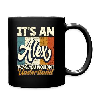 Name Alex Gift First Name Personalized - Full Colour Mug - black - Right