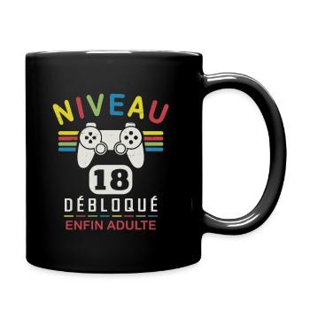 Anniversaire 18 ans Garçon Gamer Fille Gameuse - Mug uni - noir - Droite