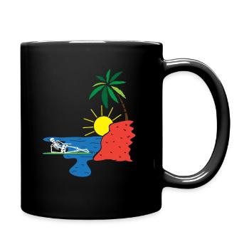 Skeleton Sea Sun Palm Holiday - Full Colour Mug - black - Right