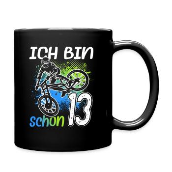 13. Geburtstag Mountain Bike 13 Jahre alt Fahrrad - Tasse einfarbig - Schwarz - Rechts