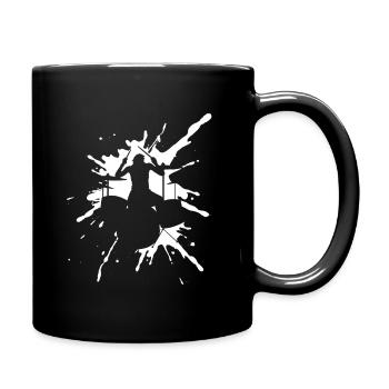 Schlagzeug Spieler Drummer - Tasse einfarbig - Schwarz - Rechts