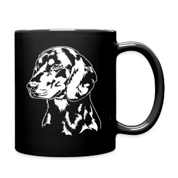 Schwarzwildbracke Portrait Hunde Jagdhund Wilsigns - Tasse einfarbig - Schwarz - Rechts