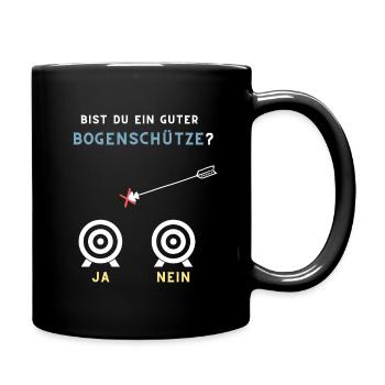 Bist du ein guter Bogenschütze ja nein - Tasse einfarbig - Schwarz - Rechts