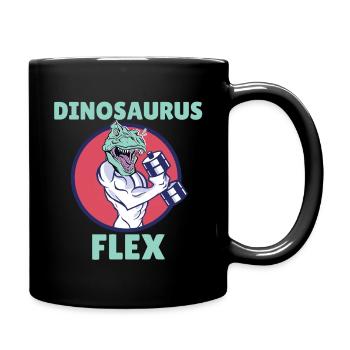 Dinosaurus Flex für Bodybuilder und Fitness im Gym - Tasse einfarbig - Schwarz - Rechts