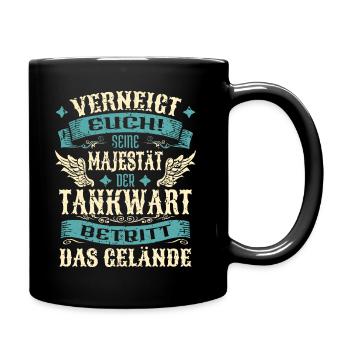 Tankwart Geschenk Lustige Sprüche - Tasse einfarbig - Schwarz - Rechts