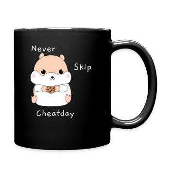 Hamster | Never skip Cheatday - Tasse einfarbig - Schwarz - Rechts