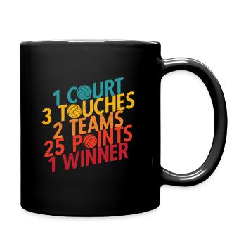 Volleyballer Spruch Für Volleyballspiel Volleyball - Tasse einfarbig - Schwarz - Rechts