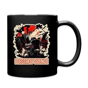 Schlagzeug Musiker Schlagzeuger Sprüche Geschenk - Tasse einfarbig - Schwarz - Rechts