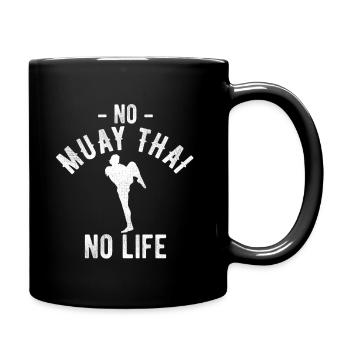 Thaiboxen Muay Thai - Tasse einfarbig - Schwarz - Rechts