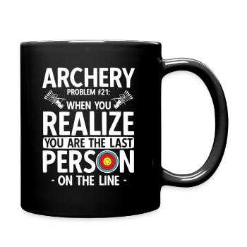 Bogenschießen Archery - Tasse einfarbig - Schwarz - Rechts