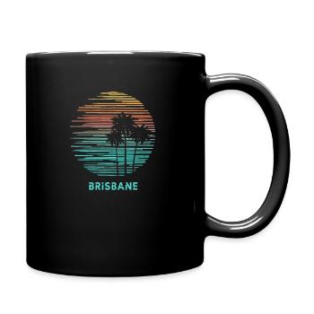 Brisbane Australien Palme Künstlerischer Urlaub - Tasse einfarbig - Schwarz - Rechts