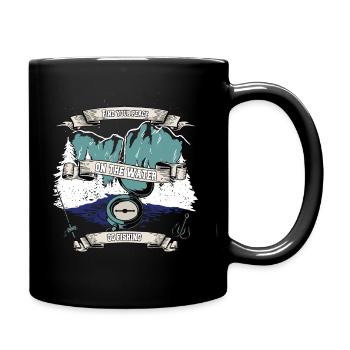 Fishing - Find your peace on the water go fishing - Tasse einfarbig - Schwarz - Rechts