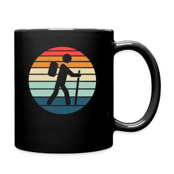 Wandern Hiking Geschenk Sprüche - Tasse einfarbig - Schwarz - Rechts