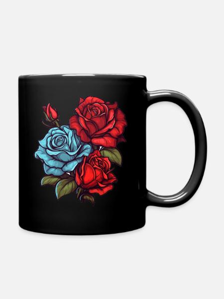 Schöne Rosen - Tasse einfarbig - Schwarz