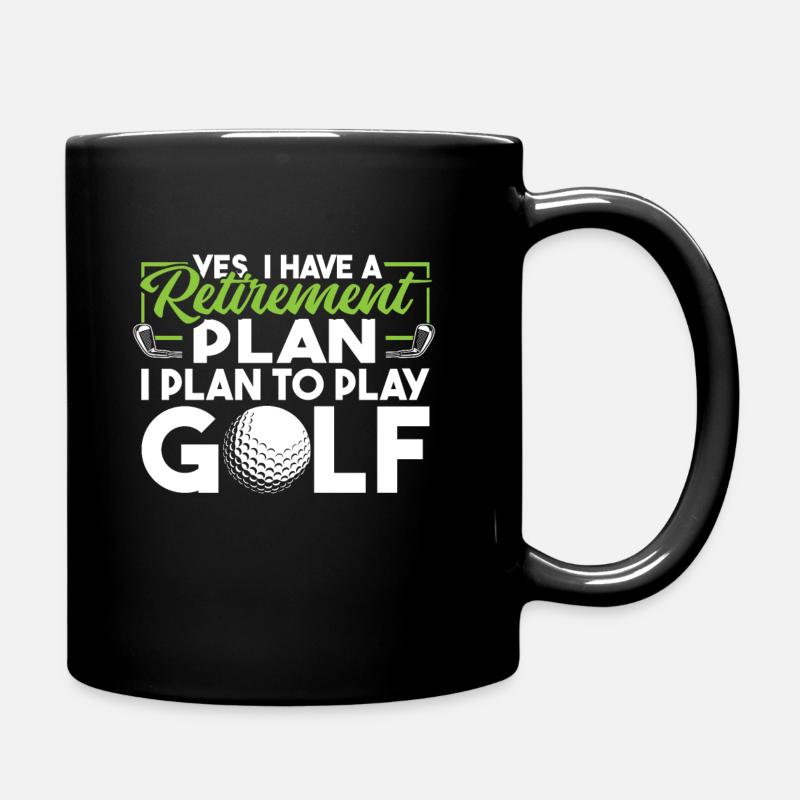 Rentner Rente Golf - Tasse einfarbig - Schwarz
