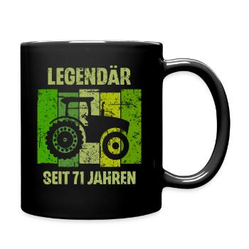 71 Geburtstag Geschenk 71. Landwirt Spruch - Tasse einfarbig - Schwarz - Rechts