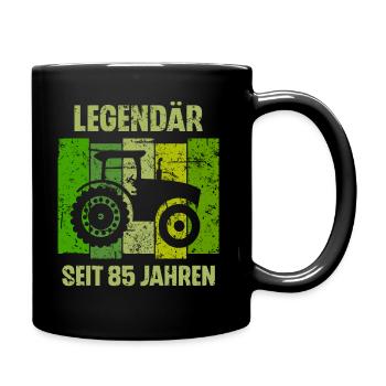 85 Geburtstag Geschenk 85. Landwirt Spruch - Tasse einfarbig - Schwarz - Rechts