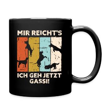 Hund Sprüche Geschenk Gassi Gehen Hunde - Tasse einfarbig - Schwarz - Rechts