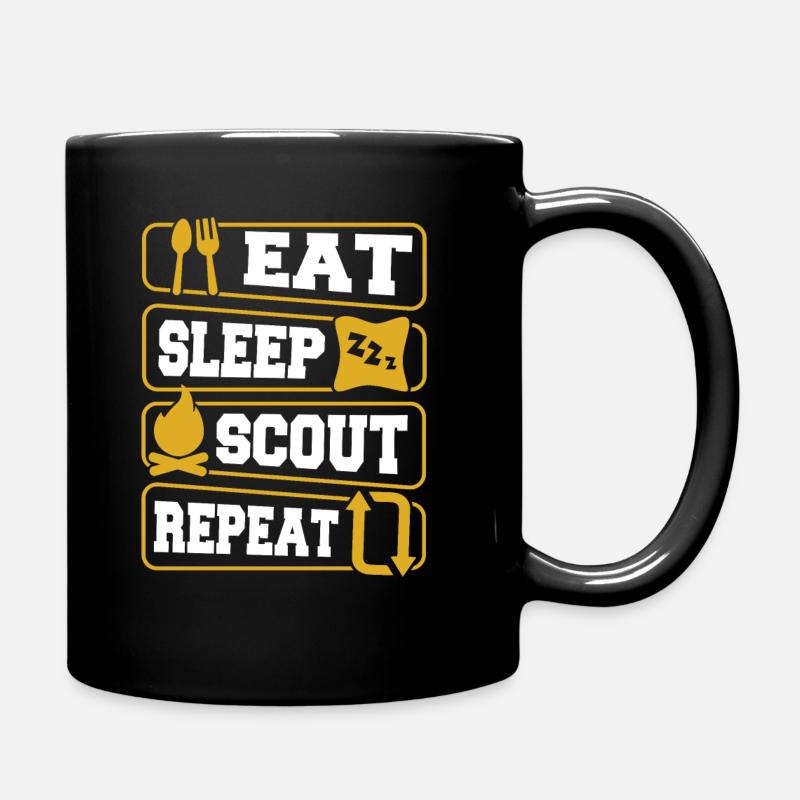 Boy Scout Cool Eat Sleep Scout Repeat - Mug uni - noir