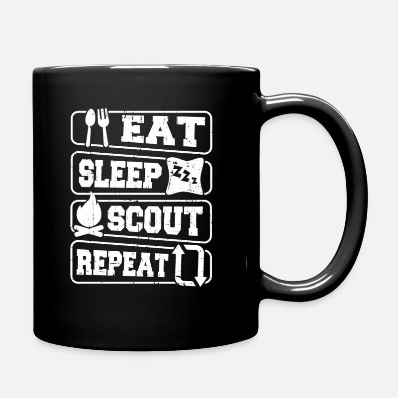 Pfadfinder Eat Sleep Scout Repeat - Tasse einfarbig - Schwarz