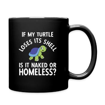 Schildkröten - Tasse einfarbig - Schwarz - Rechts