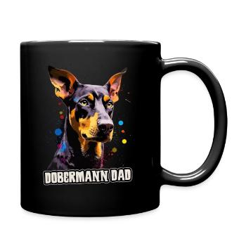 Dobermann Hund Geschenk Spruch - Tasse einfarbig - Schwarz - Rechts