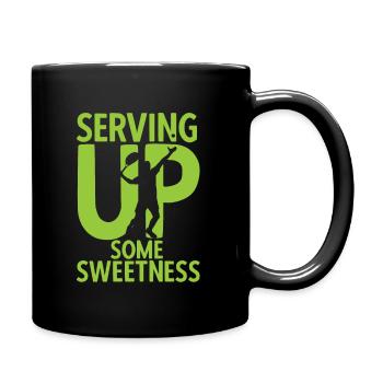 Tennisplatz Spruch Für Tennis - Tasse einfarbig - Schwarz - Rechts