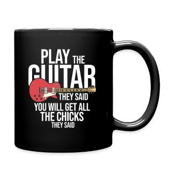 Akustik Spruch Für E-Gitarre Konzert Gitarre - Tasse einfarbig - Schwarz - Rechts