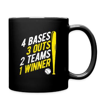 Baseball - Tasse einfarbig - Schwarz - Rechts