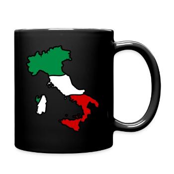 Dreifarbige Landkarte von Italien - Digitale Zeichnung - Tasse einfarbig - Schwarz - Rechts
