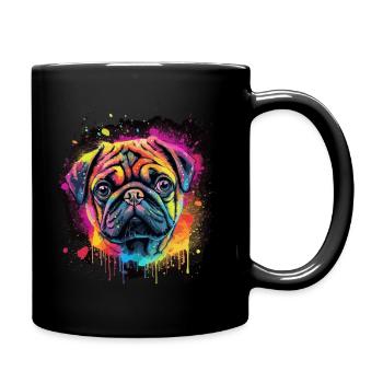 Pug Pug Dog Gift Saying - Full Colour Mug - black - Right