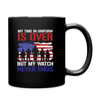 Rentner Rente US Flagge - Tasse einfarbig - Schwarz - Rechts