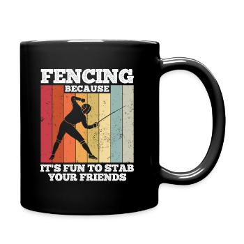 Fechten - Tasse einfarbig - Schwarz - Rechts