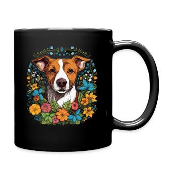 Jack Russel Terrier Hund Geschenk - Tasse einfarbig - Schwarz - Rechts
