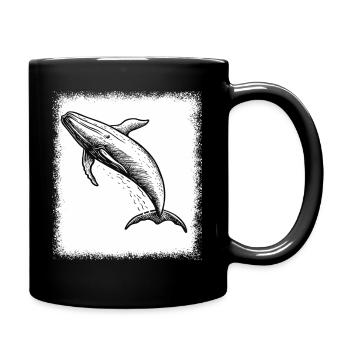 Gift Blue Whale Statement Present Idea Sayings - Full Colour Mug - black - Right