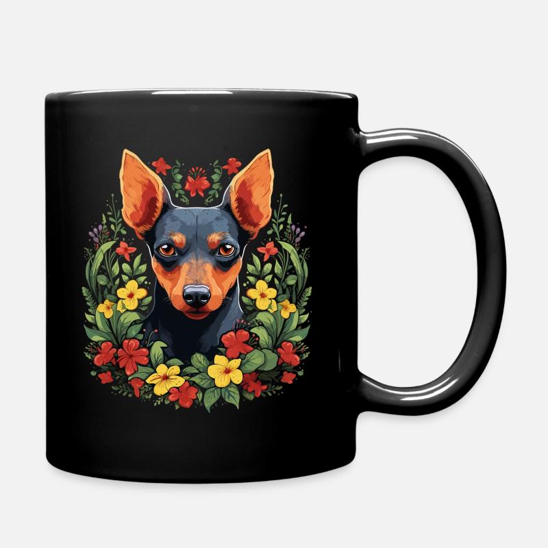 Pinscher Dog Gift - Full Colour Mug - black
