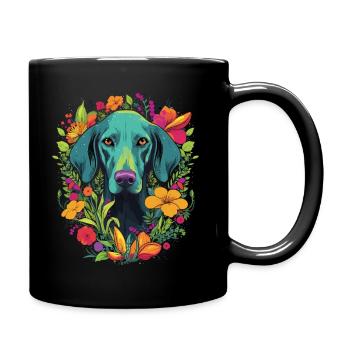 Weimaraner Hund Geschenk - Tasse einfarbig - Schwarz - Rechts