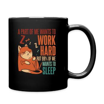 Katze - Tasse einfarbig - Schwarz - Rechts