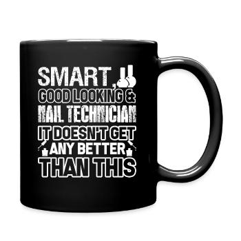 Nail Tech Smart Nail Technician - Full Colour Mug - black - Right