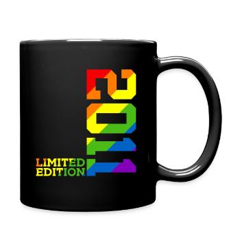 LGBTQ 2011 REGENBOGEN QUEER 14. GEBURTSTAG PRIDE - Tasse einfarbig - Schwarz - Rechts