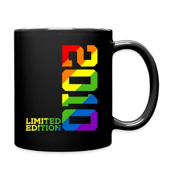LGBTQ 2010 REGENBOGEN QUEER 15. GEBURTSTAG PRIDE - Tasse einfarbig - Schwarz - Rechts