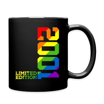 LGBTQ 2001 REGENBOGEN QUEER 24. GEBURTSTAG PRIDE - Tasse einfarbig - Schwarz - Rechts