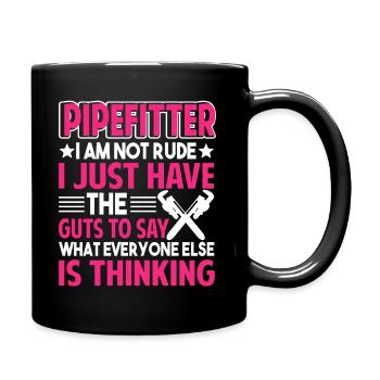 Pipefitter Pipefitter I Am Not Rude - Full Colour Mug - black - Right