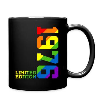 LGBTQ 1976 REGENBOGEN QUEER 49. GEBURTSTAG PRIDE - Tasse einfarbig - Schwarz - Rechts