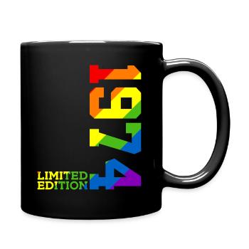 LGBTQ 1974 RAINBOW QUEER 52ND BIRTHDAY PRIDE - Full Colour Mug - black - Right