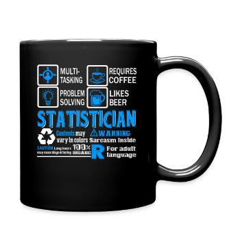 Statistician Statistician Problem Solving - Full Colour Mug - black - Right