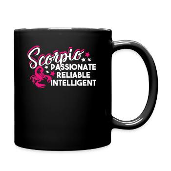 Scorpio Scorpio Passionate Reliable Intelligent - Full Colour Mug - black - Right